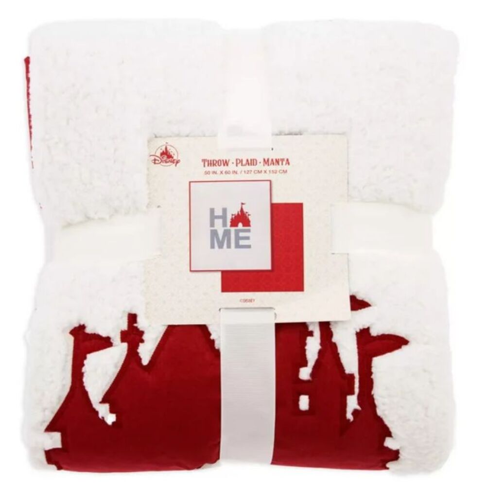 Disney Parks Home Collection Castle Reversible Fuzzy Throw Blanket 50x60 Holiday